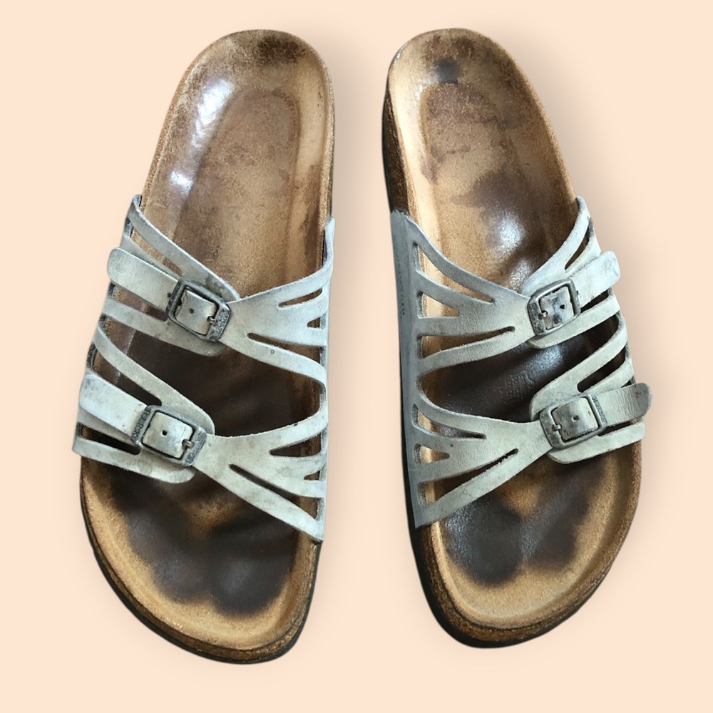 Birkenstock Granada Sandals Slip-On Blue Gray Buckles Summer Women 42 / 11-11.5